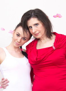 Horny old and young lesbian couple playing with eachother