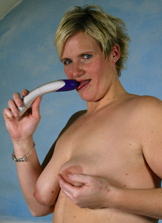 Naughty Blonde Dutch housewife playing with herself