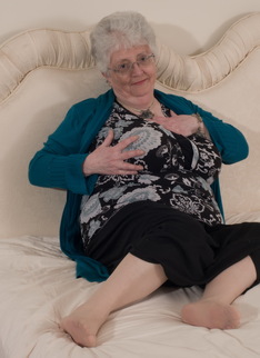 Naughty Big breasted British granny getting frisky