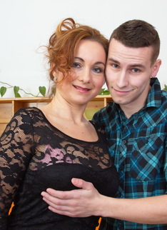 Hot MILF playing with her younger lover