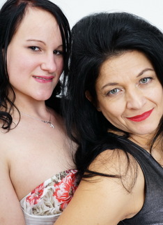 Two hot old and young lesbians get wet on bed