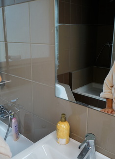 Hairy European MILF taking a bath