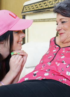 Horny old and young lesbians fooling around