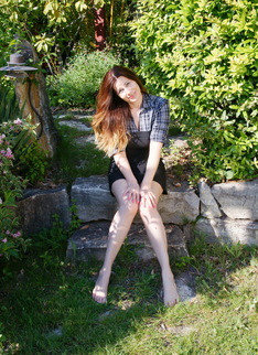 Horny housewife playing in her garden