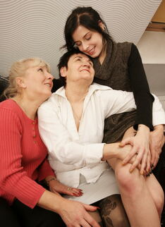 Three old and young lesbians making it hot and steamy