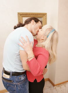 Naughty housewife playing with her boyfriend