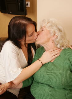Three Old And Young Lesbians Making Out