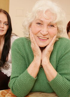 Three Old And Young Lesbians Making Out