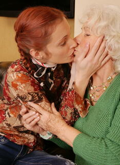 Three Old And Young Lesbians Making Out